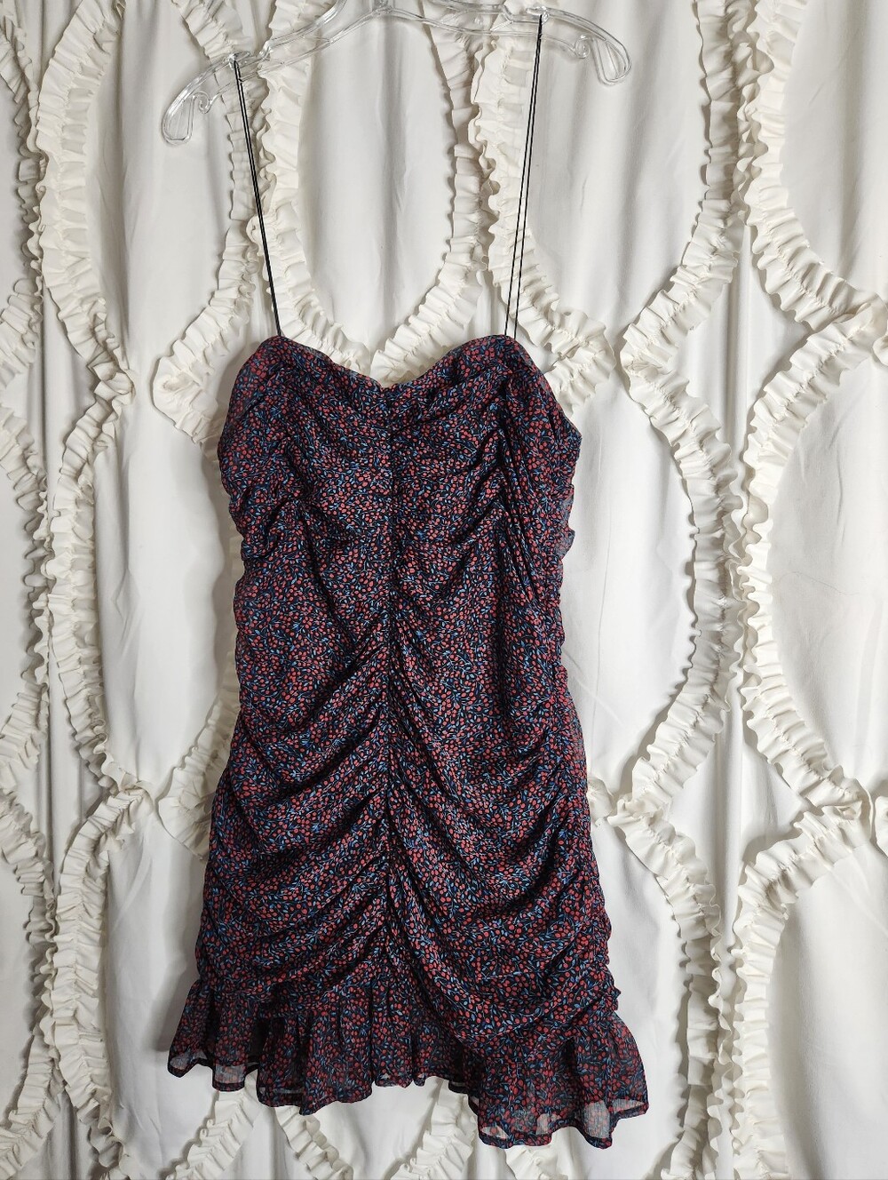 New Etophe Studios Ruched Mini Dress Floral Size Medium